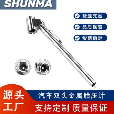 Dual-Head Metal Tire Pressure Gauge Pen