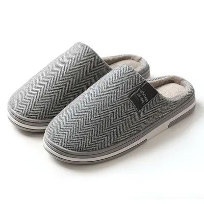 Winter Cotton Slippers, Thick Fluffy Sole, Sizes 46-51 - 5