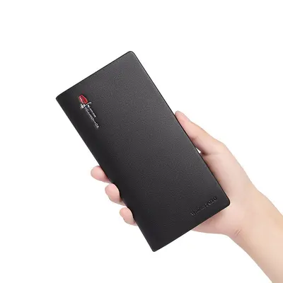 Men's Long Genuine Leather Wallet, Slim with Multiple Card Slots - 4