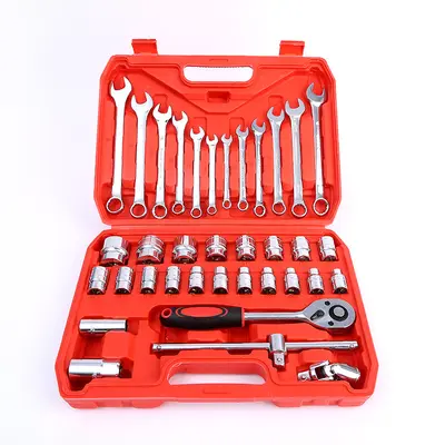 Factory Source Auto Repair Tool Set 32 Pieces 37 Pieces Wrench Quick Ratchet Socket Galvanized Ratchet Wrench