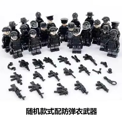 Özel Polis Minifigür Yapı Blok Seti, Küçük Parçalı Modern Askeri - 6