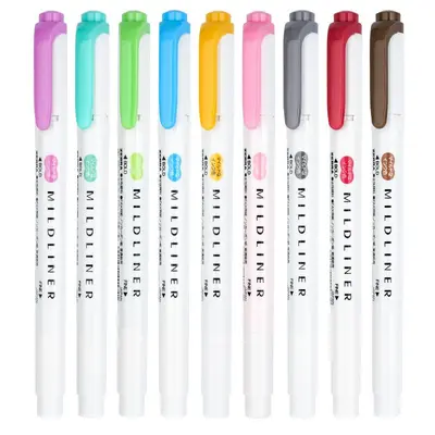 Zebra WKT7 Highlighter Set, Pastel Colors