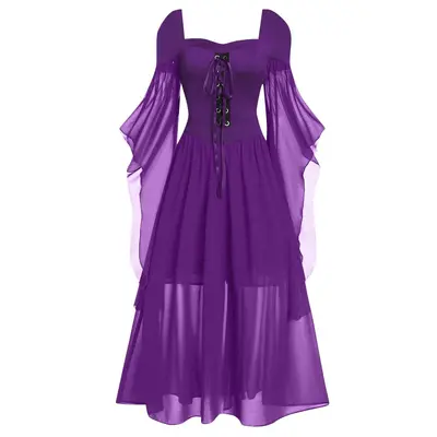 Halloween Hexen-Trägerkleid lang, 10 Farben - 11