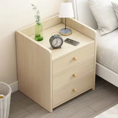 Minimalist Bedside Cabinet with Lock and Mini Drawers