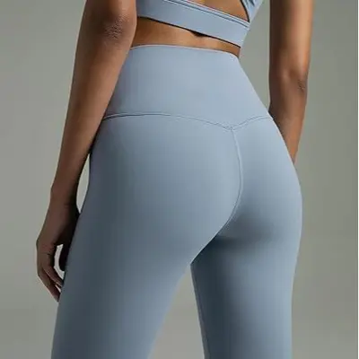 义乌瑜伽裤女锦纶氨纶库存特价清仓高腰提臀裸感健身运动紧身