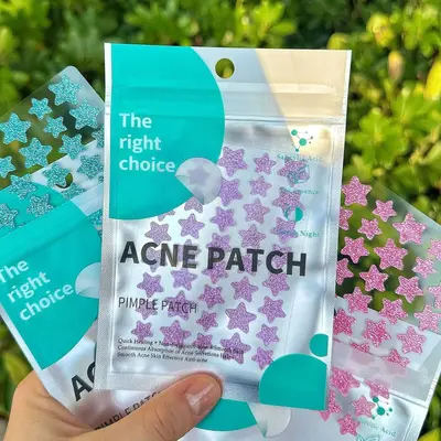 Colorful Glitter Star Acne Patches, 40 Pieces, Hydrocolloid, Makeup-Compatible