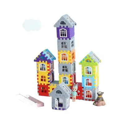 Kinder Bausteinhaus Frühförderung Puzzle-Spielzeugset