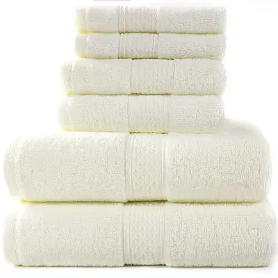 Saf pamuklu havlu, emici banyo havlusu, 6 parçalı set - 6
