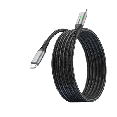 240W Hızlı Şarj Kablosu, Apple ve Huawei Uyumlu, Çift Type-C, LED Işıklı