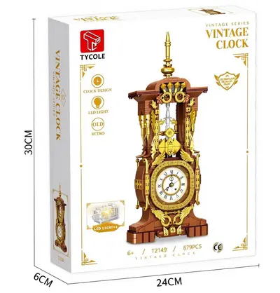 T2109 Retro Clock Building Block Set, Small Particle Decorative Assembly Toy - 11