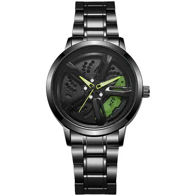 Men's quartz watch, waterproof, automatic movement, wheel design - 9
