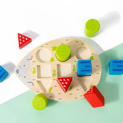 Wooden Rainbow Blocks and Bead Box, Educational Toy