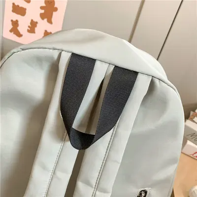 Koreanische Version vielseitiger einfarbiger Rucksack mit Falten Herren-Freizeit-Rucksack Damen-Reiserucksack Mittelschule Oberschule Schüler-Rucksack
