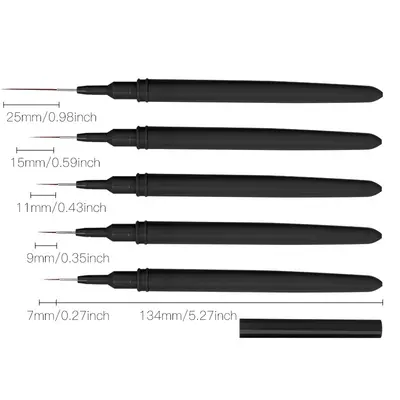 3-in-1 extra feines Nagelkunst-Linienpinsel-Set für Wimpern und Eyeliner - 11