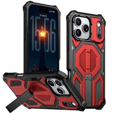 iPhone 17 Pro Max Kılıf, Mıknatıslı, Standlı, Darbe Geçirmez Telefon Kılıfı - 10