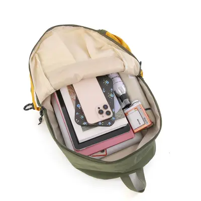 Casual Color-Block Backpack, Lightweight Travel and School Bag, Unisex - 5