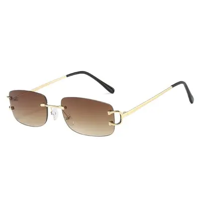 Frameless Metal Men's Sunglasses, Classic Design - 6
