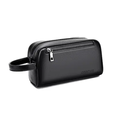 Men's Clutch Bag with Combination Lock, Large Capacity, Soft Leather - 7