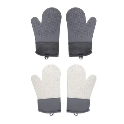 Mikrowellen-Handschuhe gegen Verbrühung, wärmeisoliert und hitzebeständige Geräte, hochtemperaturbeständige Spezialhandschuhe für Küchenkochofen, Silikon rutschfest - 4
