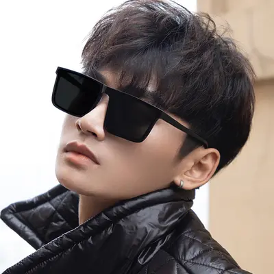 Men's Sunglasses, UV Protection, Unisex Square Frame, for Wide Faces - 5