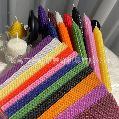 Bunte Wabenmittelwände aus Bienenwachs für DIY-Kerzen, 20x15 cm