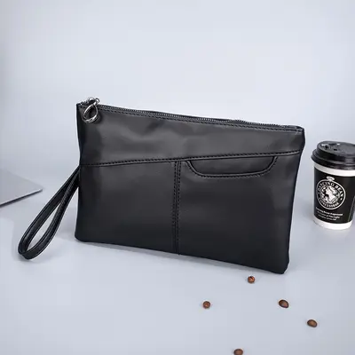 Men's Clutch Bag, PU Leather, Waterproof, Soft Surface Underarm Bag - 3