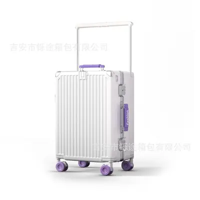 新款大容量20寸登机箱铝合金旅行箱宽拉杆箱子灌注万向轮密码箱子 - 9