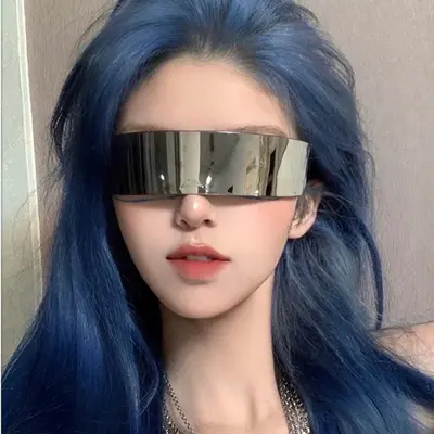 Cyberpunk-Sonnenbrille im Science-Fiction-Design mit LED-Disco-Look - 8