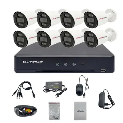 AHD Koaxialkamera 8-Kanal, Farbaufnahme, wasserdichter Monitor - 8
