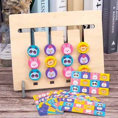 Kids Four-Color Animal Logic Game, Montessori Preschool Educational Toy
