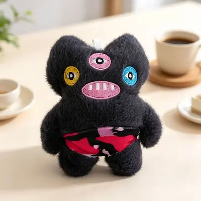 Cute Big-Tooth Monster Plush Keychain, Cartoon Bag Charm - 9