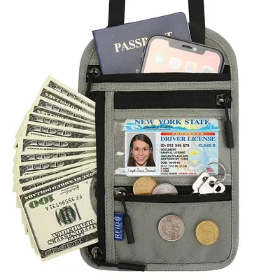 Document Bag with RFID Protection, Neck Hanging