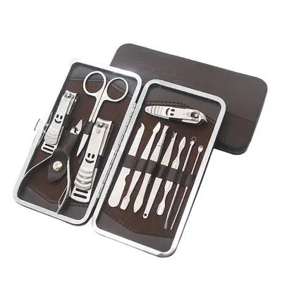 Set aus 12 Edelstahl-Nagelscheren, komplettes Maniküre- und Pediküre-Werkzeugset, Beauty-Set mit Nagelscheren und Nagelschereset