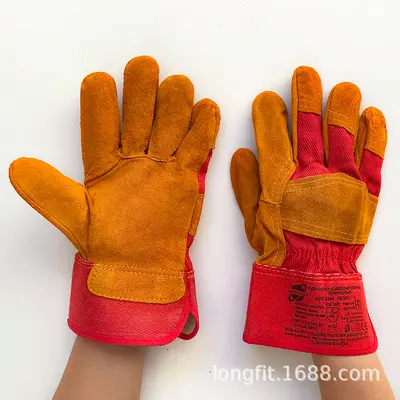 Cowhide Work Gloves, Wear-Resistant and Non-Slip