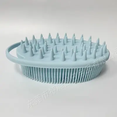 Round Silicone Bath Brush - Double-Sided Dual-Purpose Cleaning and Massage Brush, Soft Silicone Hair and Body Wash Brush, Gentle on Skin - 7