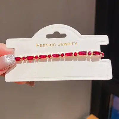 14K Gold Plated Zircon Oval Bracelet - 13
