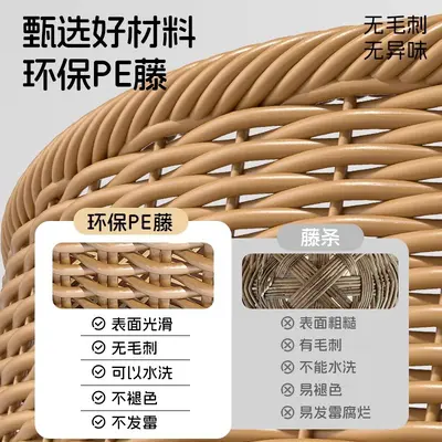 Extra große, nicht einfallende 3D-Katzenhöhle aus Rattan, kühles Sommerbett für alle Jahreszeiten, halbgeschlossenes Design mit Geborgenheitsgefühl, geflochtenes Rahmennest