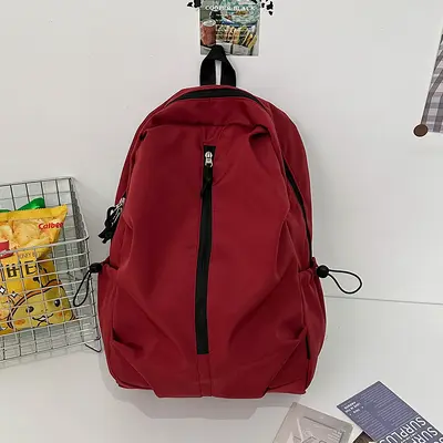 Korean Style Minimalist High School and College Backpack - 11