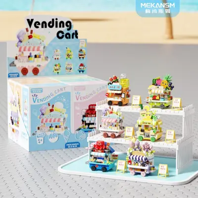 Small Particle Building Blocks, Food Truck Series Dessert Car Model - 5