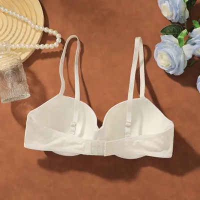 Low-Cut Push-Up Half-Cup Bra, Underwired, Ribbed