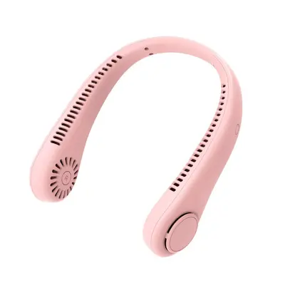 USB Rechargeable Neck-Hanging Mini Fan, Portable Silent Bladeless