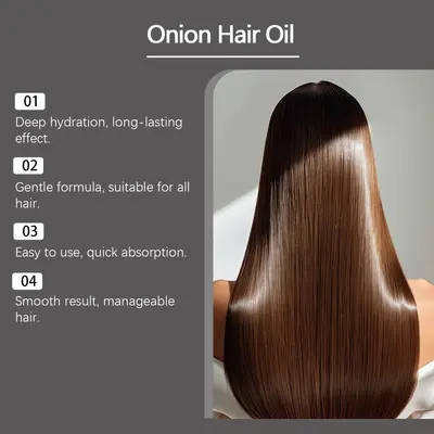 GleamXi Onion Shine Hair Oil Smooth Silky Hair Frizz Control