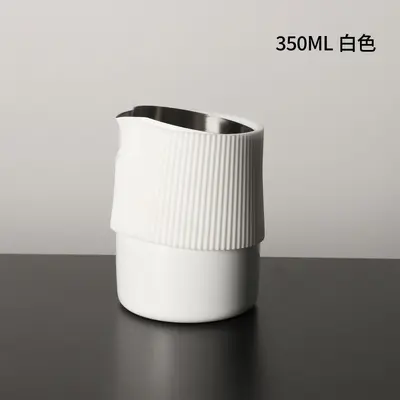 Latte Art Pitcher 350 ml with Angled Spout and Silicone Sleeve - 7
