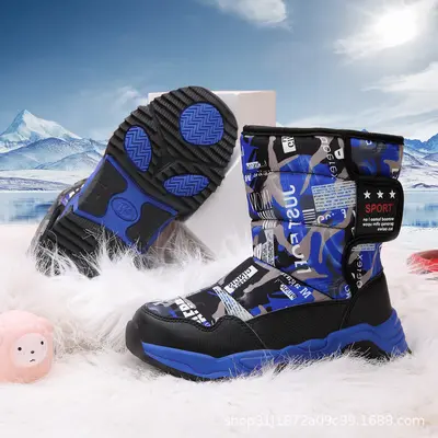 Kinder-Winterschneestiefel, Plüschfutter, wasserdicht, große Größen