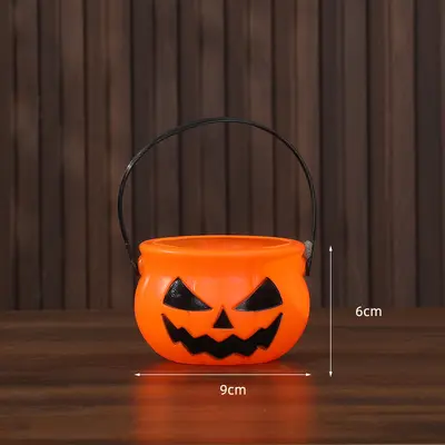 Halloween Pumpkin Bucket Lantern, Handheld Candy Bucket for Children - 12
