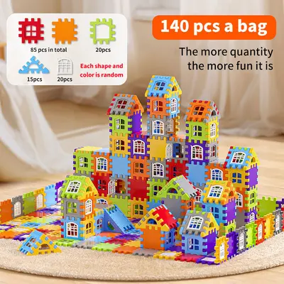Children's Building Blocks, Large Pieces House Set for Kindergarten, Ages 6-12 - 9