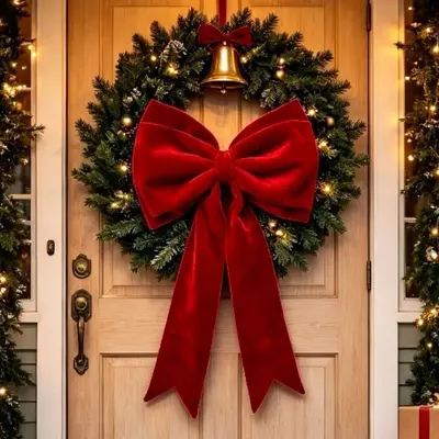 Oversized Red Bow, EVA Christmas Party and Window Decoration - 8