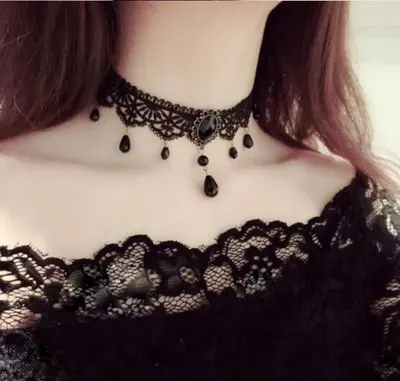 Sınır ötesi aksesuarlar kadın boyun bandı saray gotik seksi gerdanlık dantel kolye gerdanlık köprücük kemiği zincir kolye retro - 7