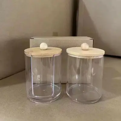 Rectangular cotton swab box with lid, storage set - 13