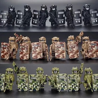 Explosion-Proof Police Figure Building Blocks Special Forces Soldier Figure Small - 10